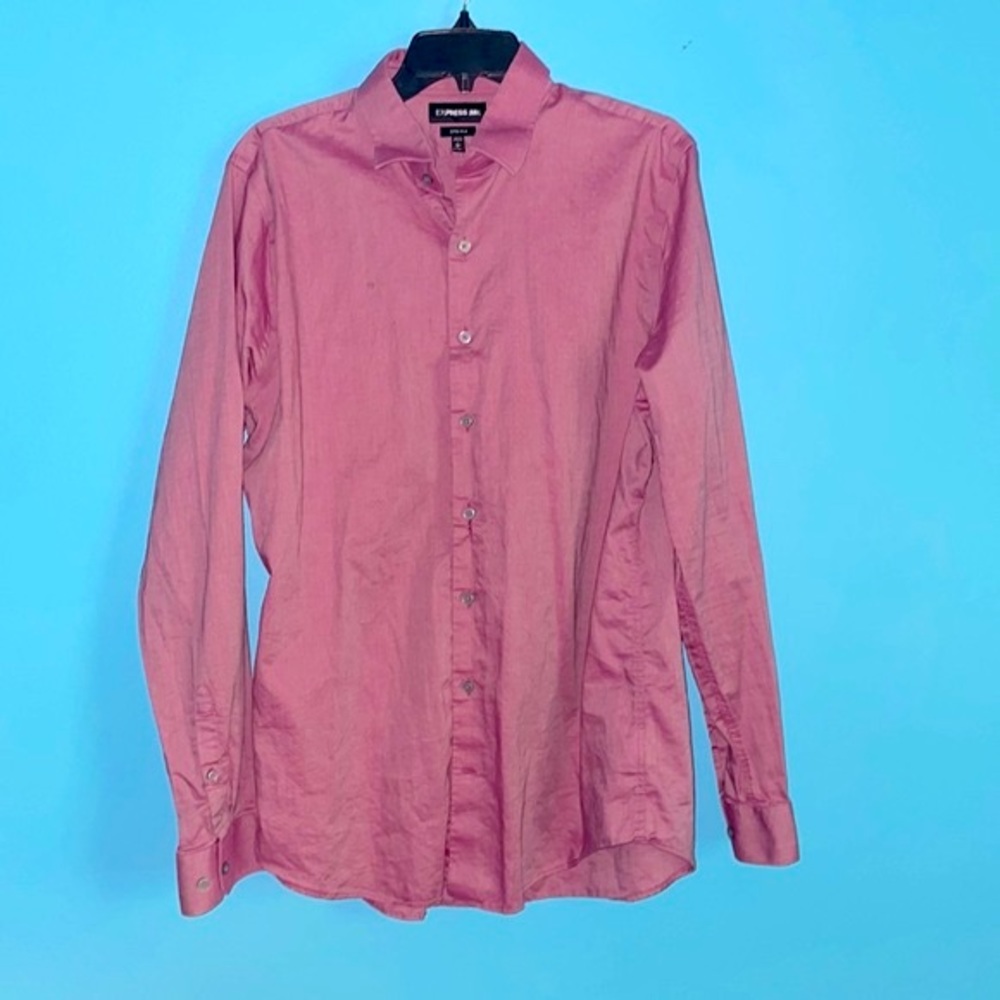 Shiny Mauve/ Pink Slim Fit Dress Shirt, Men’s Large 16-16.5